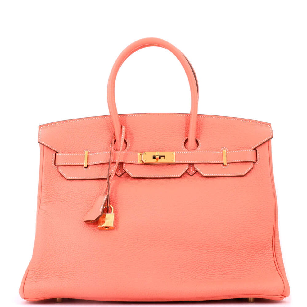 Hermes Birkin 35 Pink Clemence with Gold Hardware